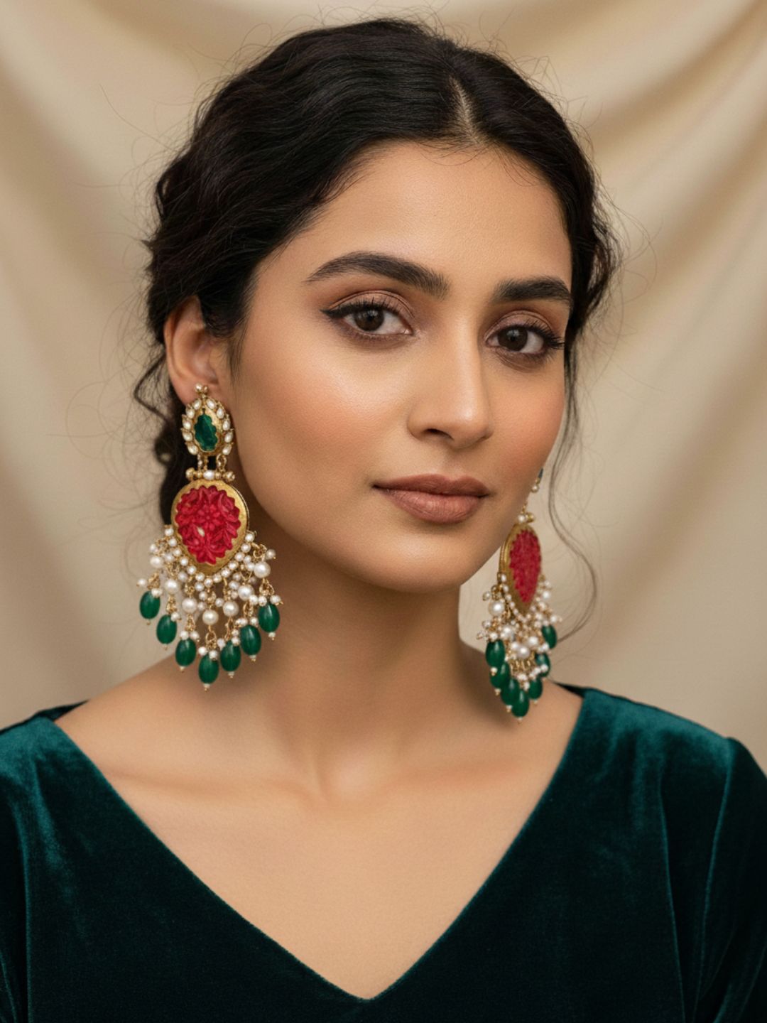 Cutwork Chandbali Earrings