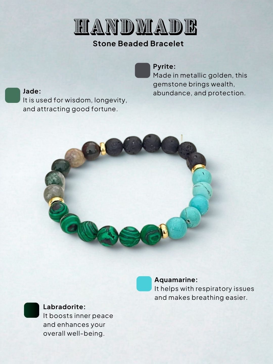Handmade Natural Stone Beaded Bracelet