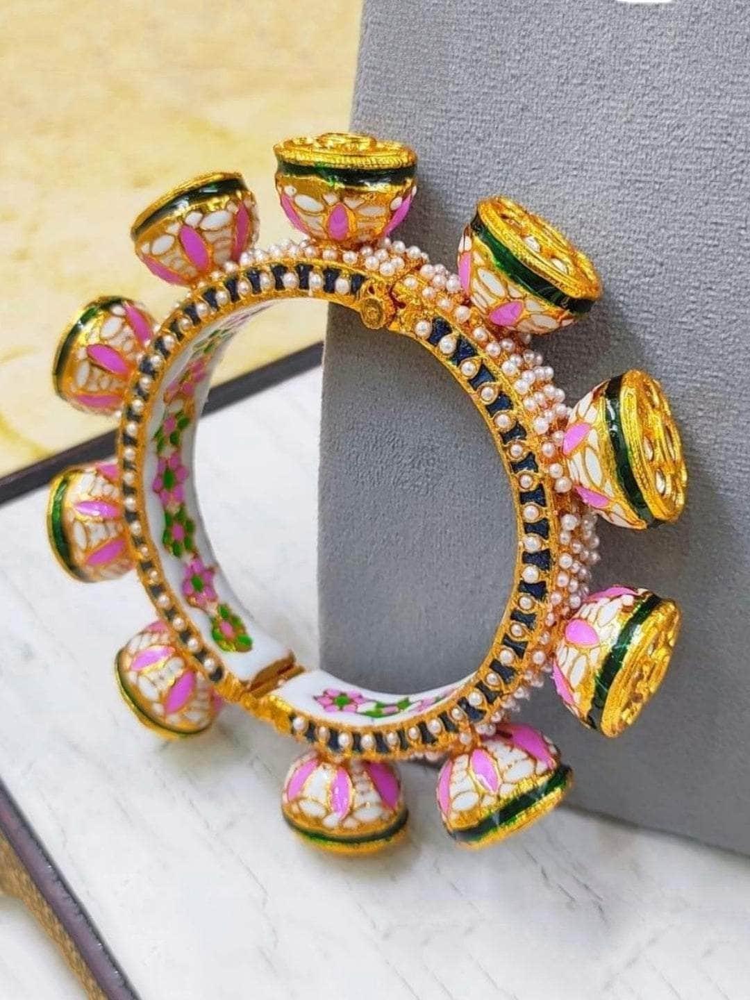 Ishhaara Gulabi Handcrafted Meenakari Bangle