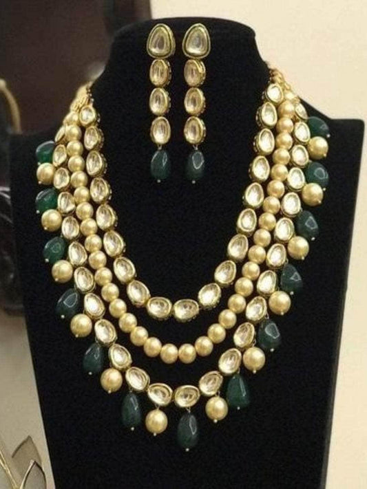 Ishhaara 2 Line Kundan Moti Necklace
