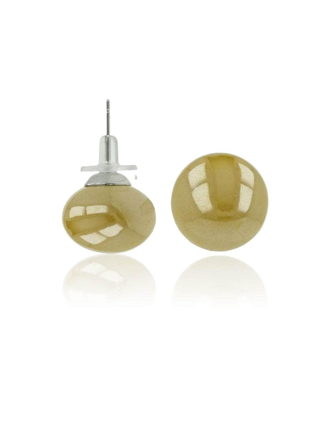 Ishhaara Pearl Statement Studs Mustard Yellow