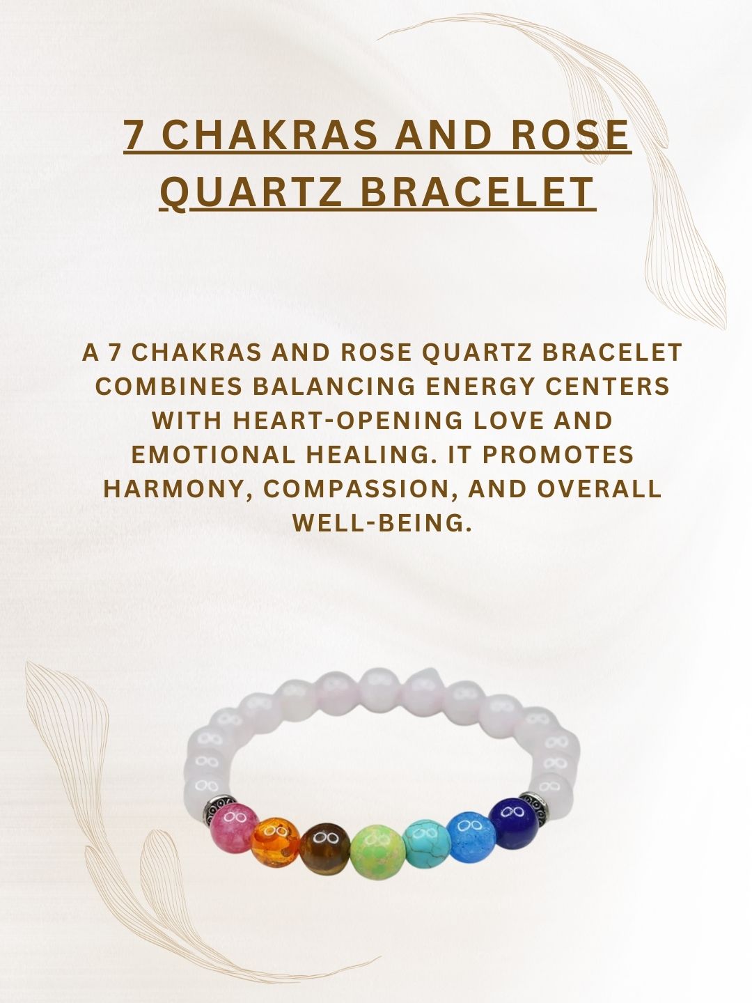 Ishhaara 7 Chakras And Rose Quartz Bracelet