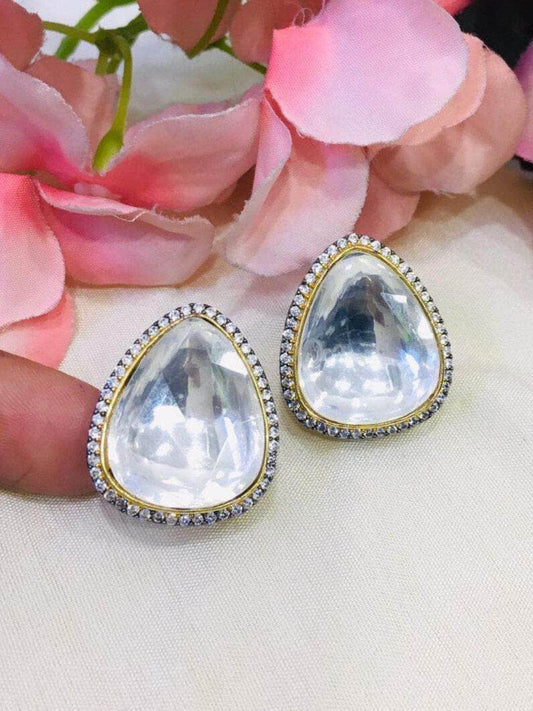 Ishhaara Ad Outline Triangular Uncut Polki Studs