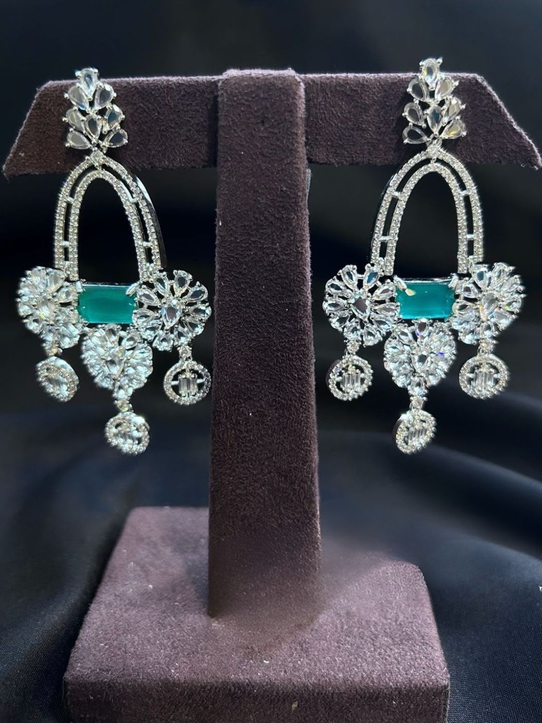 Ishhaara American Diamond Cz Stone Earrings