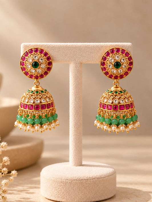 Ishhaara Antique Jadau Kundan Jhumkas