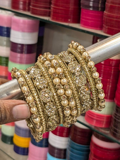 Ishhaara Antique Pearl Bangle Set