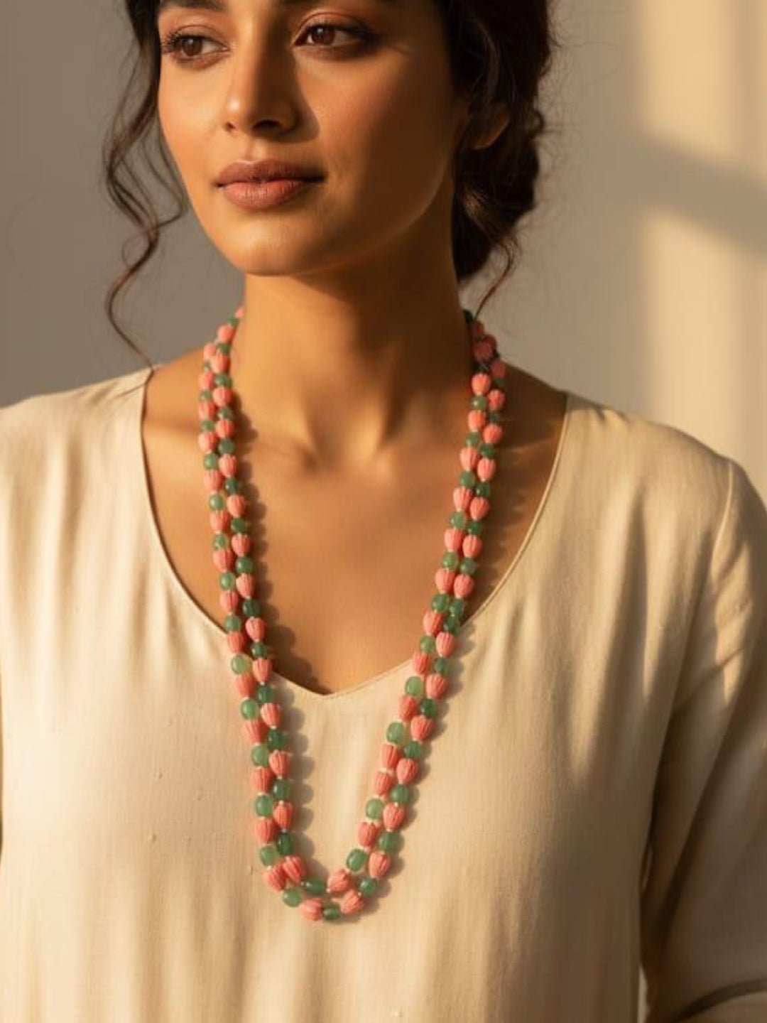 Ishhaara Antique Tulip Beaded Design Necklace