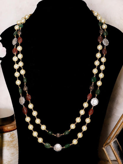 Ishhaara Baroque Double Layered Semi Precious Mala