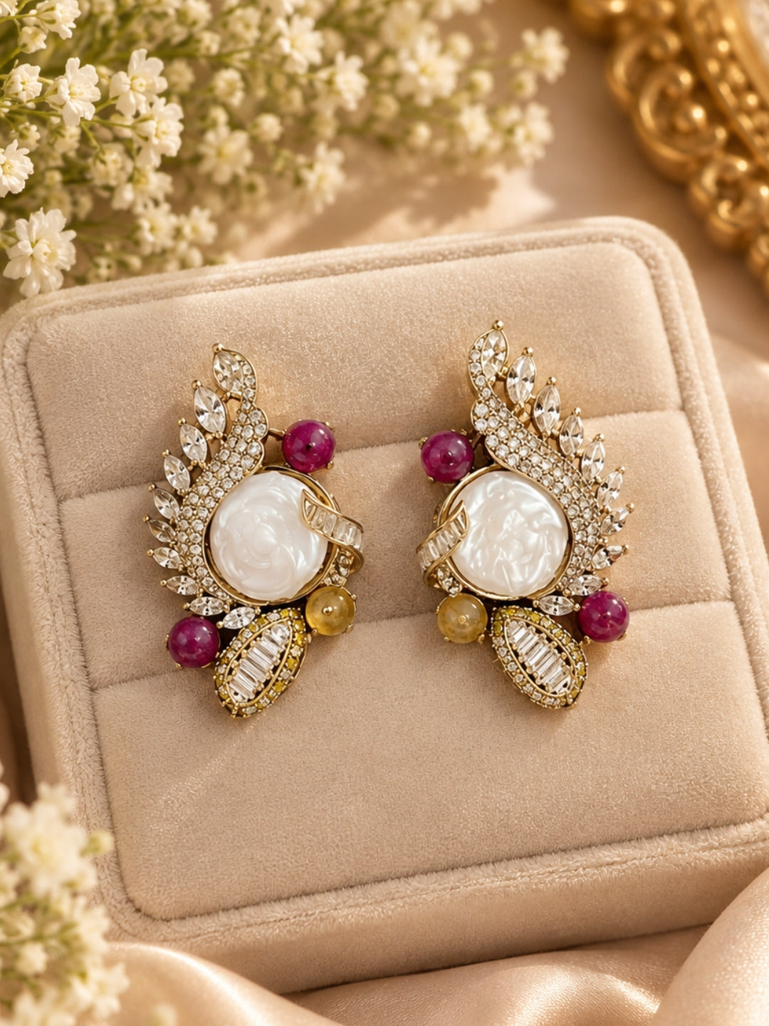 Ishhaara Baroque Pearl Statement Earrings