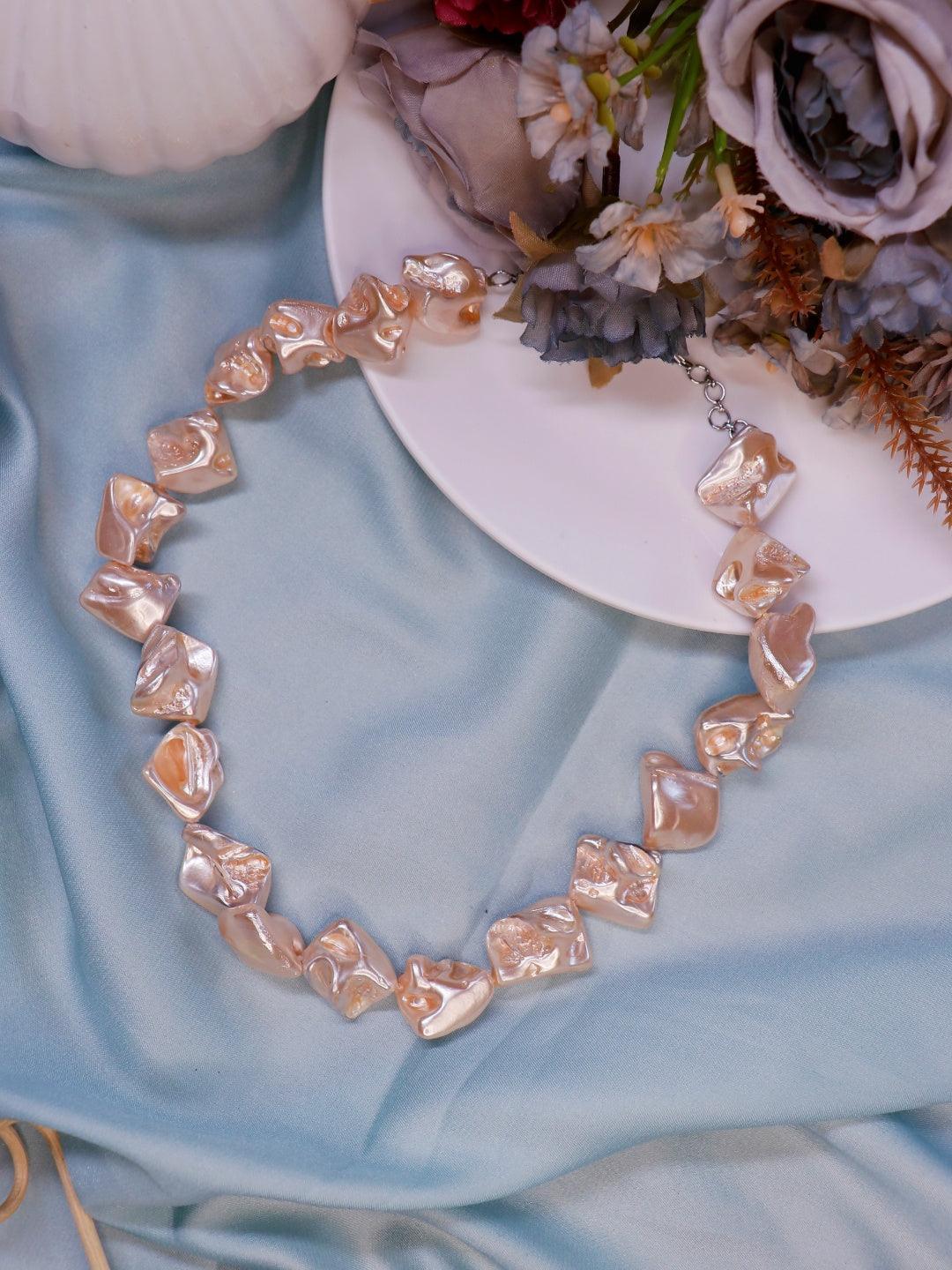 Ishhaara Baroque Statement Necklace Baby Pink