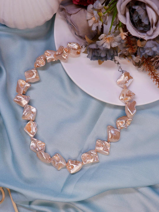 Ishhaara Baroque Statement Necklace Baby Pink
