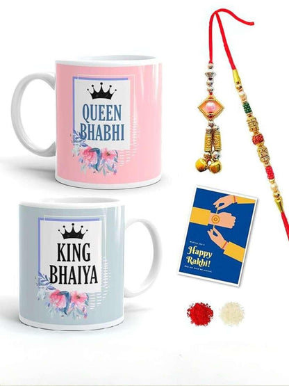Ishhaara Bhaiya Bhabhi Designer Ceramic Printed Coffee Mug Set For Rakhi Gift