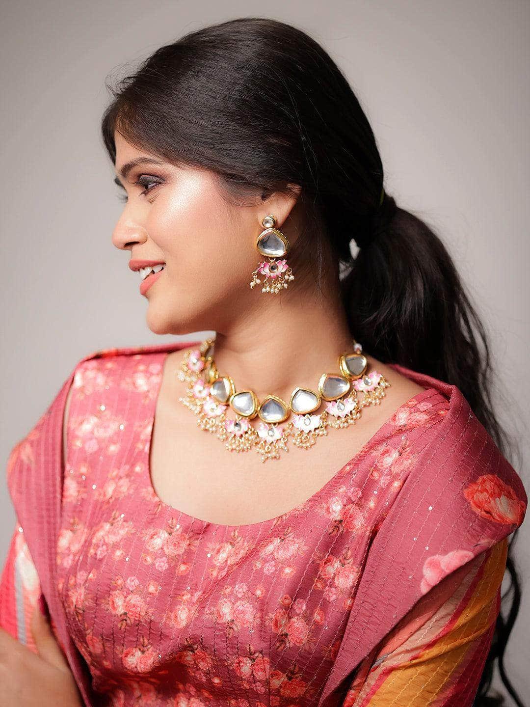 Ishhaara Big Kundan With Lotus Motifs