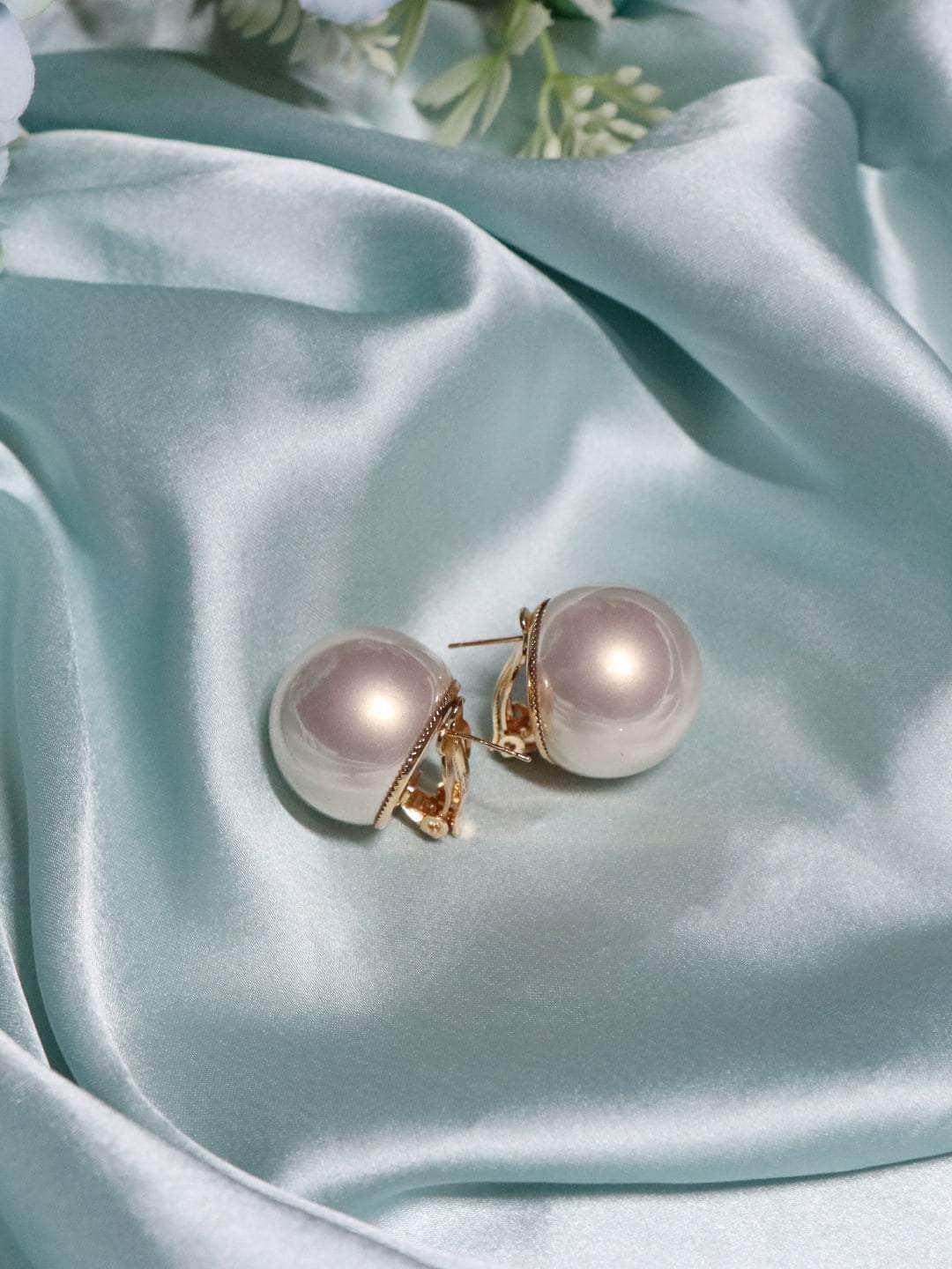 Ishhaara Big Pearl Statement Studs