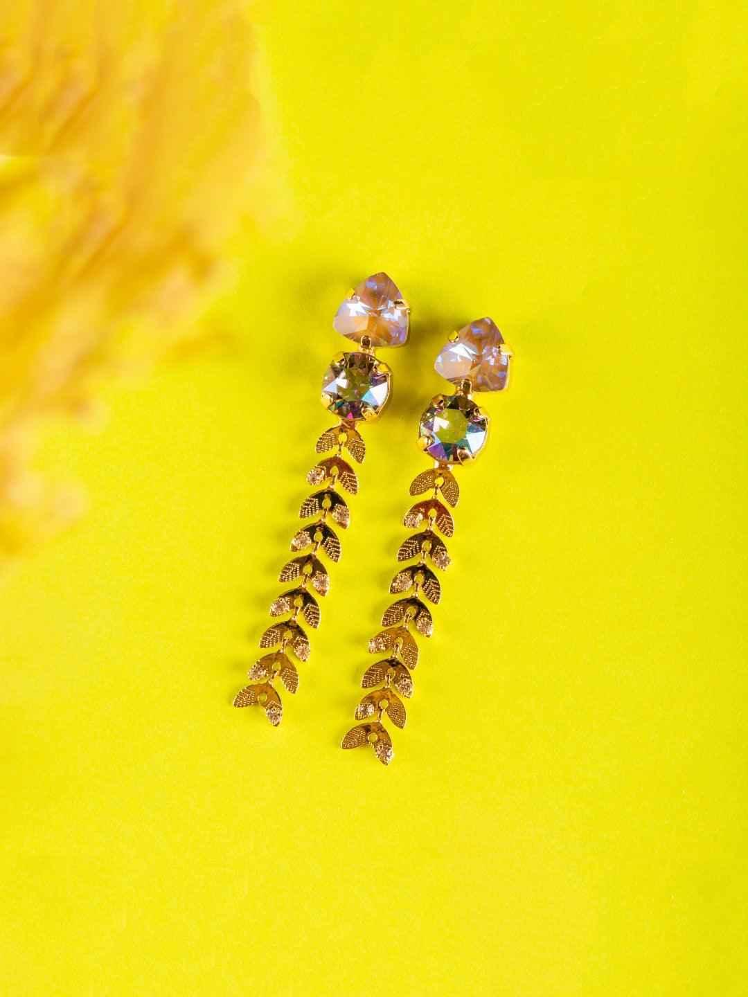 Ishhaara Crystal Trail Earrings Blue