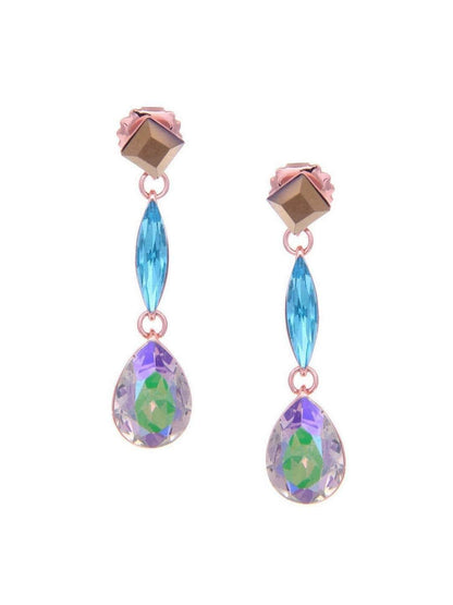 Ishhaara Shweta Tripathi Sharma In Geometric 3Tiered Drop Earrings Blue
