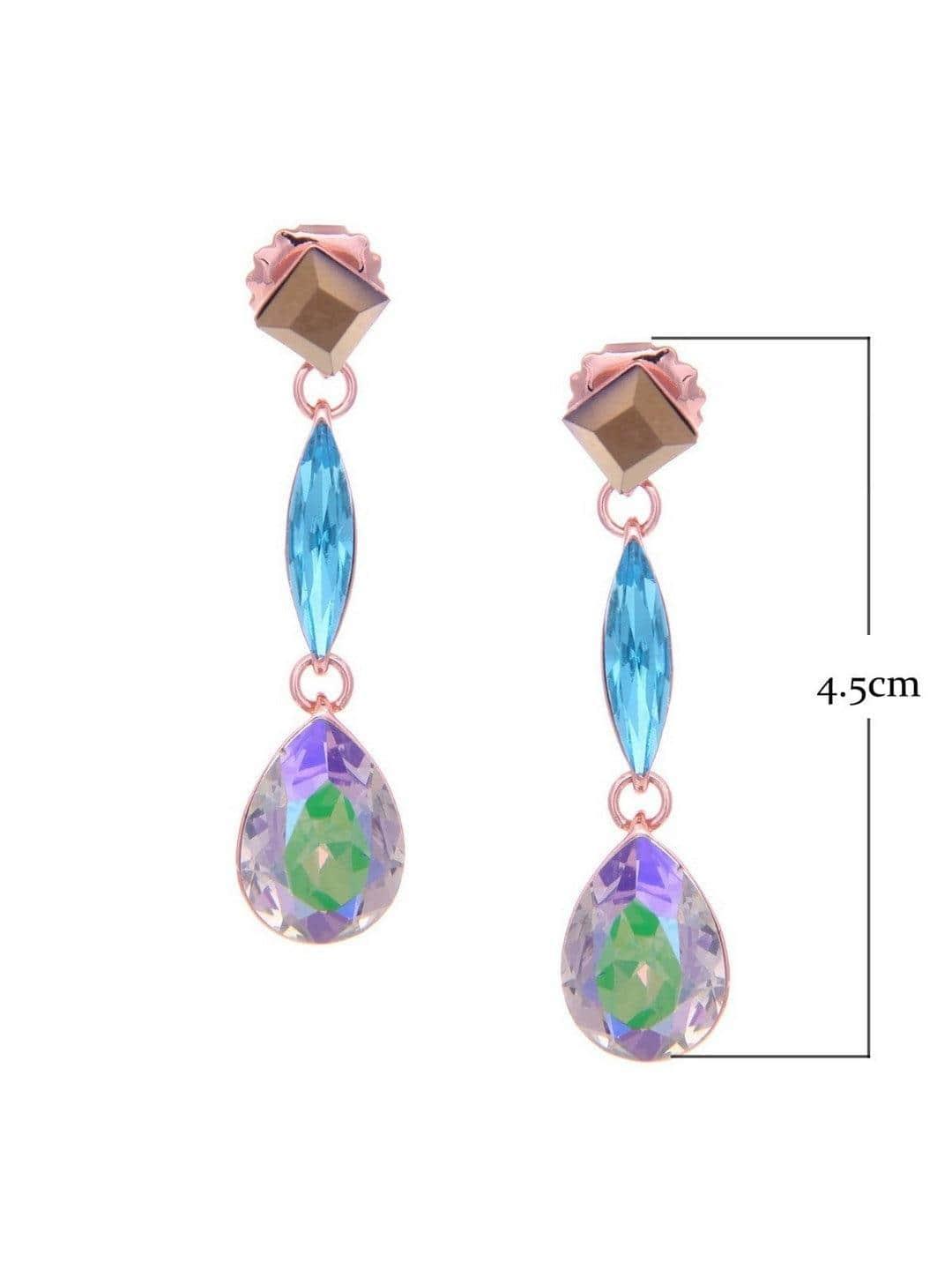 Ishhaara Shweta Tripathi Sharma In Geometric 3Tiered Drop Earrings Blue