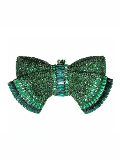 Ishhaara Bow Rhinestone Crystal Evening Clutch