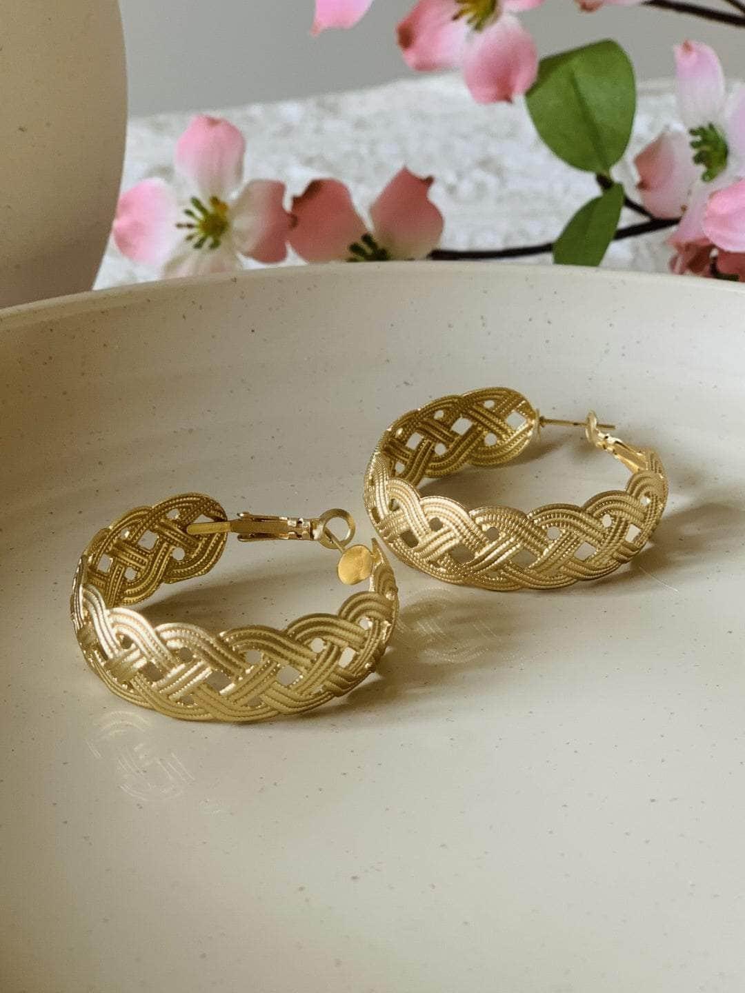 Ishhaara Braided Hoop Earrings