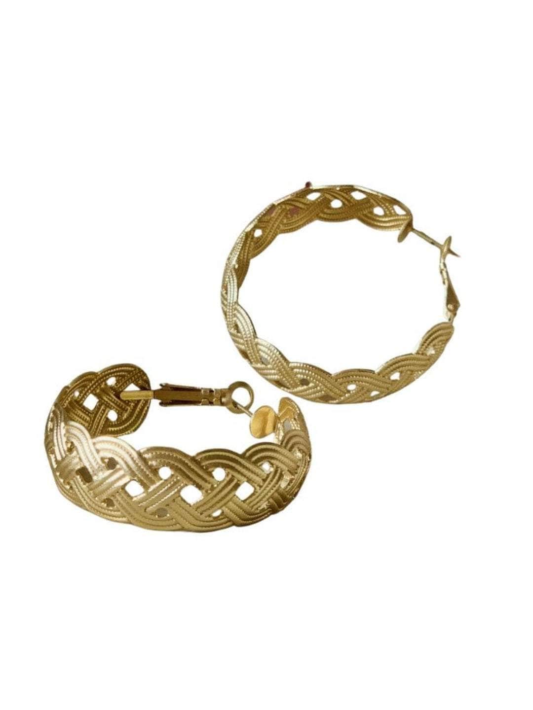 Ishhaara Braided Hoop Earrings