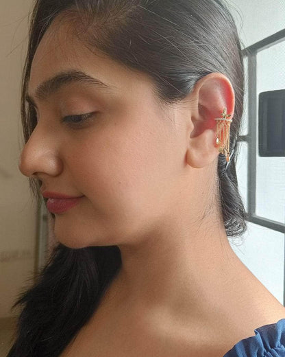 Ishhaara Butterfly Tasseled Earcuff