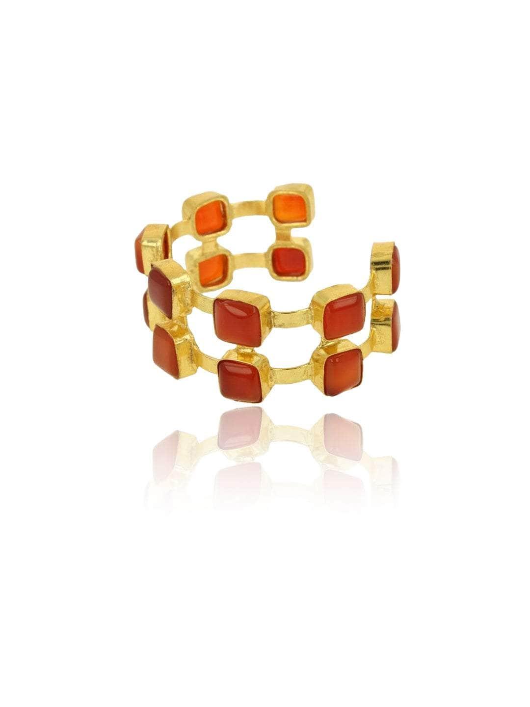 Ishhaara Carnelian Hand Cuff Brick Red