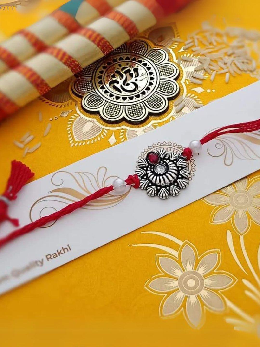Ishhaara Chand Shaped Oxidised Rakhi