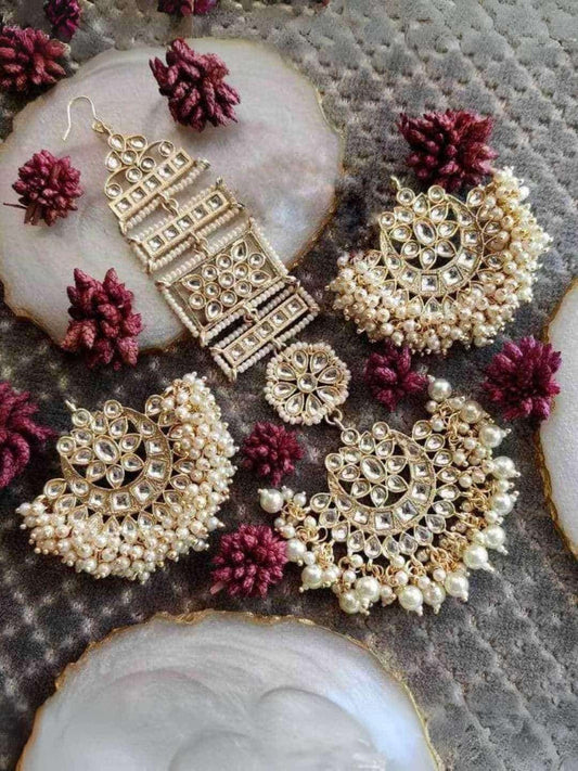 Ishhaara Chandbali Earring Teeka With Motifs