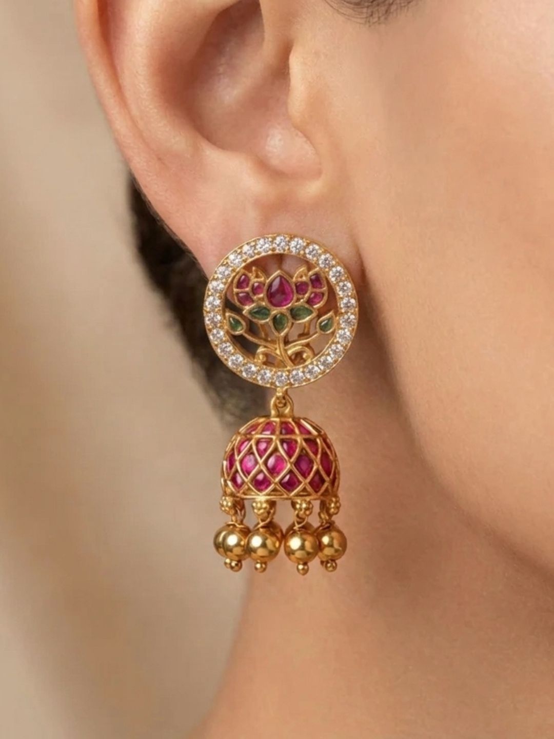 Ishhaara Classic Antique Finish Jhumkas