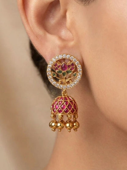 Ishhaara Classic Antique Finish Jhumkas