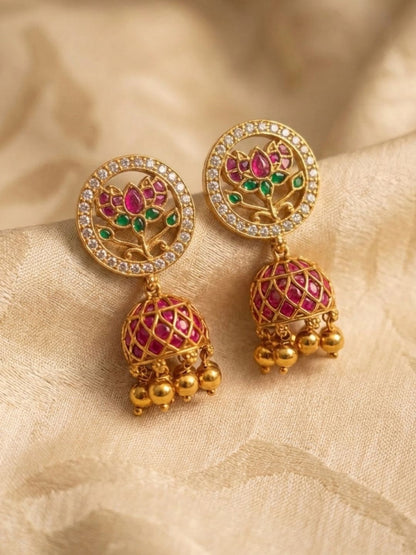 Ishhaara Classic Antique Finish Jhumkas