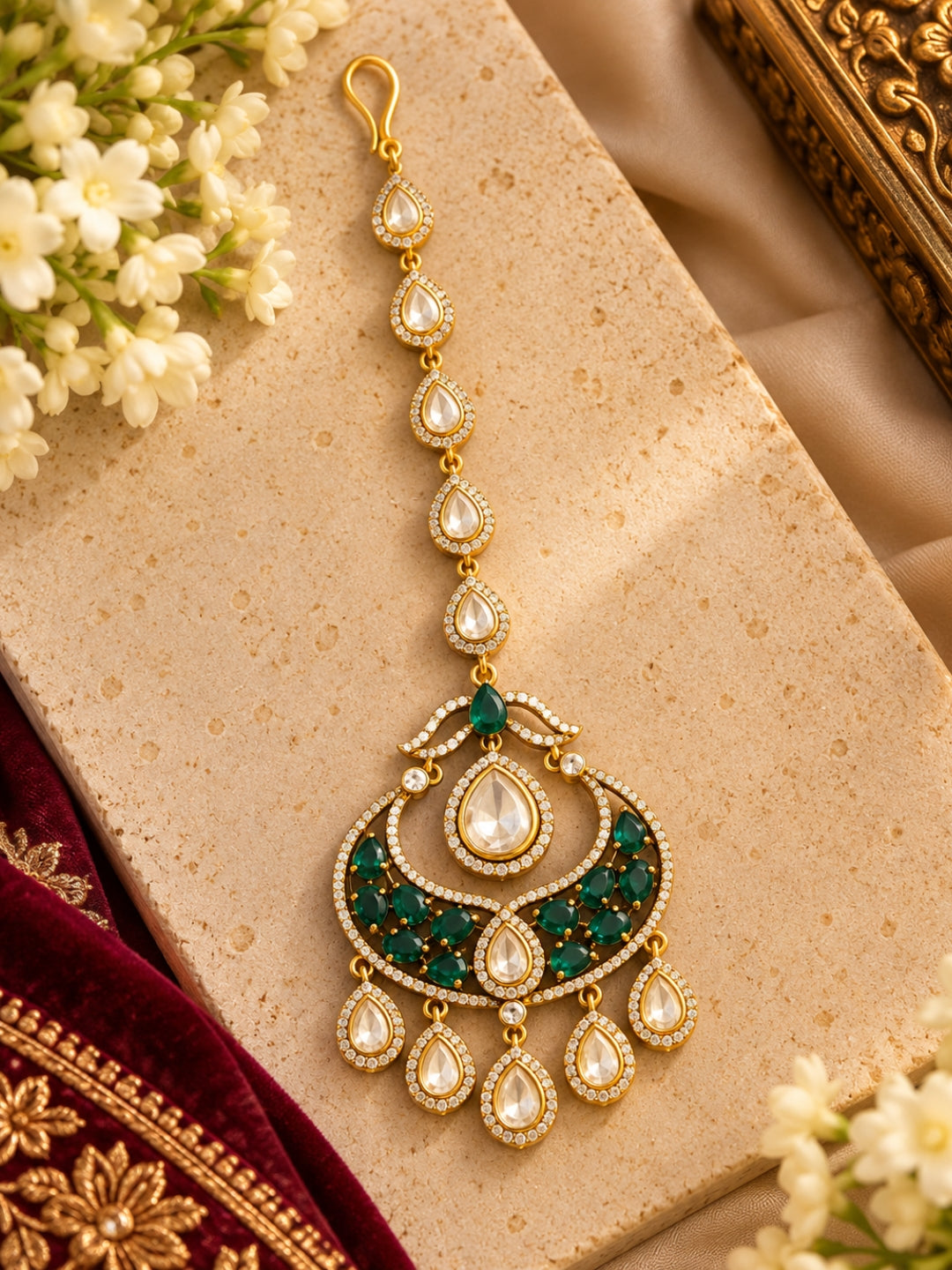Ishhaara Classic Polki Designer Maangtikka