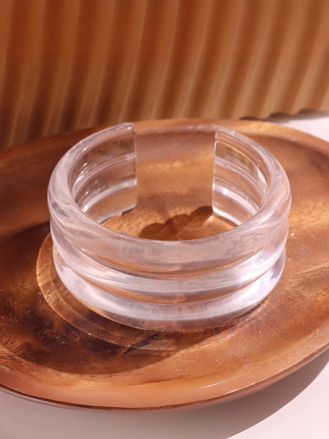 Ishhaara Clear Lucite Cuff Bracelet