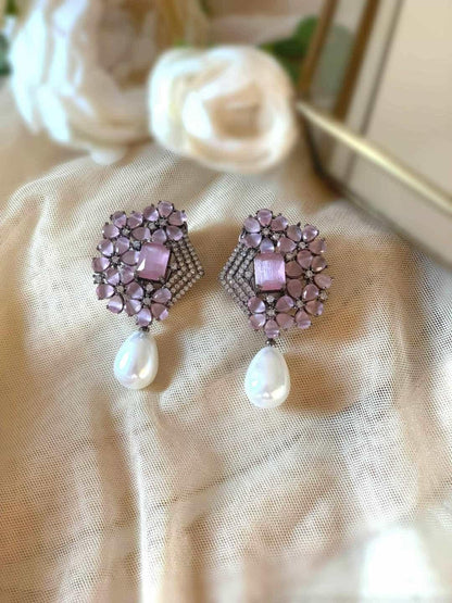 Ishhaara Crystal-Pearl Harmony Earring-White