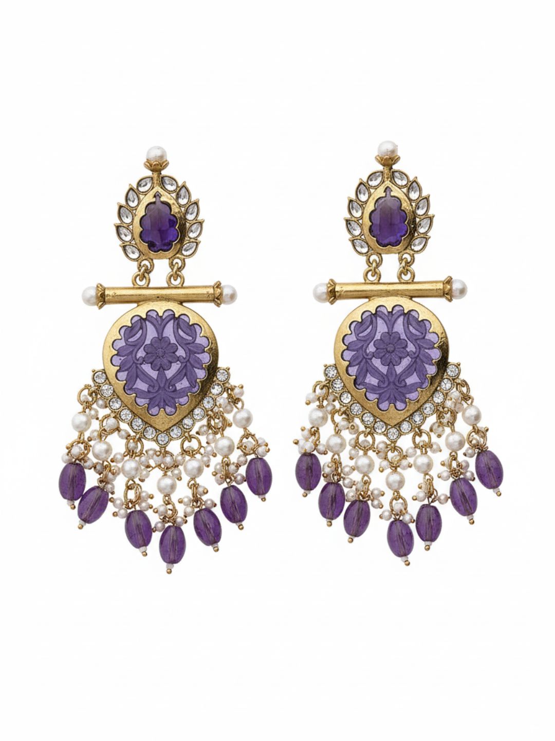 Ishhaara Cutwork Chandbali Earrings