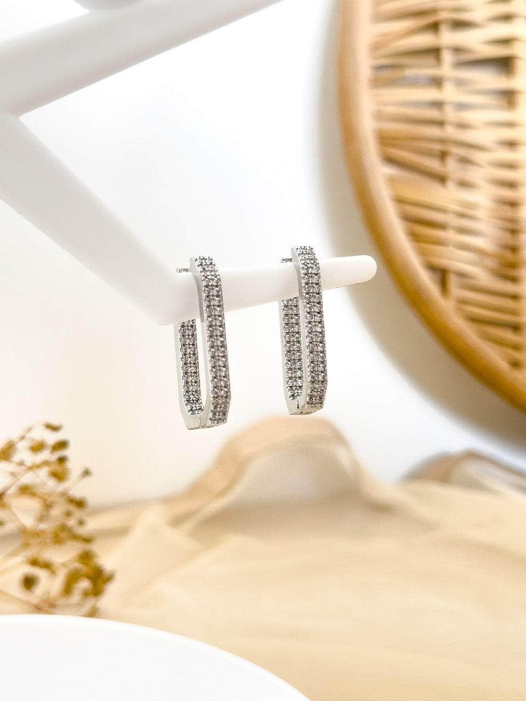 Ishhaara Diamond Studded Hoop Earrings