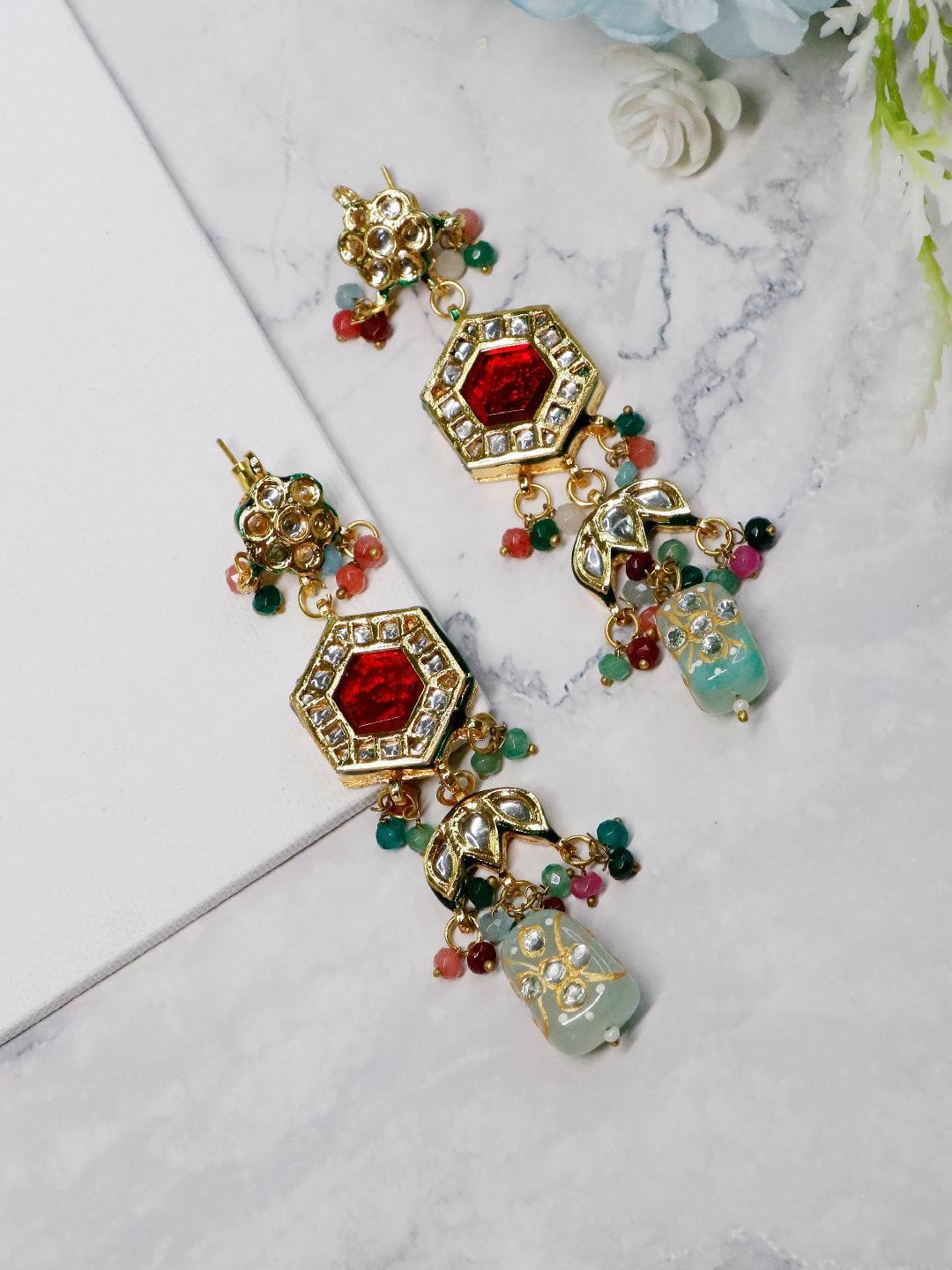 Ishhaara Diyakrishna In Multi Color Navratna Stone Choker Set