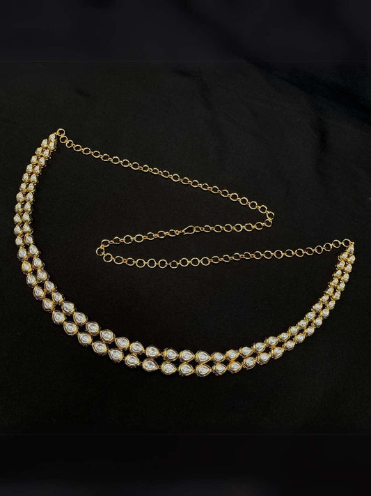 Ishhaara Drop Shaped Kundan Studded Double Layered Kamarband