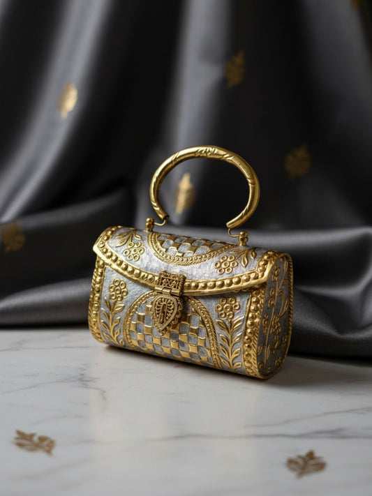 Ishhaara Dualtone German Silver Purse
