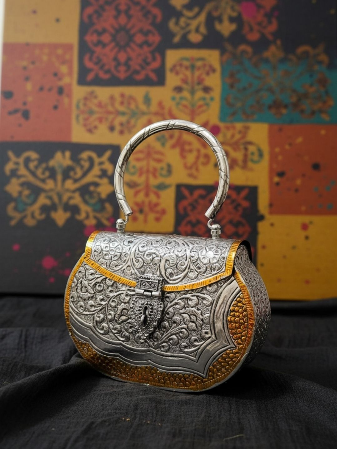 Ishhaara Dualtone Handmade Designer Brass Clutches
