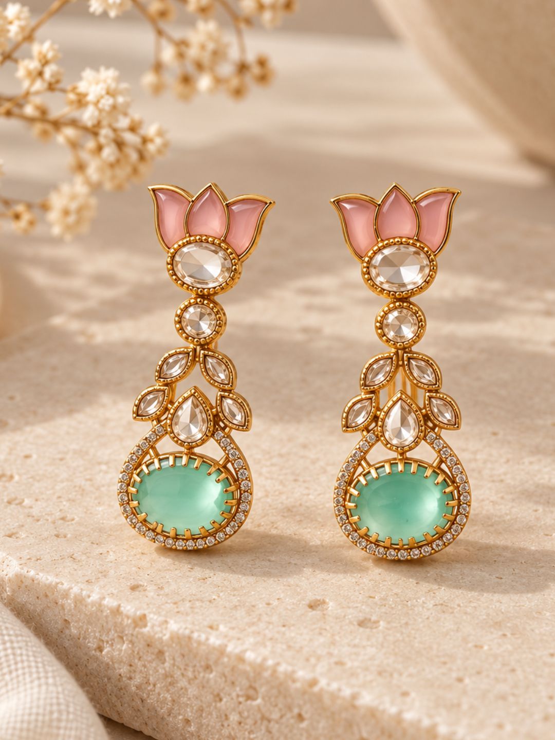 Ishhaara Elegant Lotus Earrings