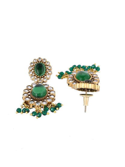 Ishhaara Emerald Green Kundan Pearl Necklace Set