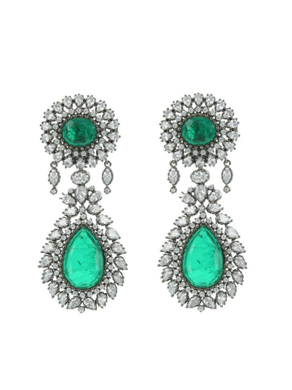 Ishhaara Emerald Statement Earring Green