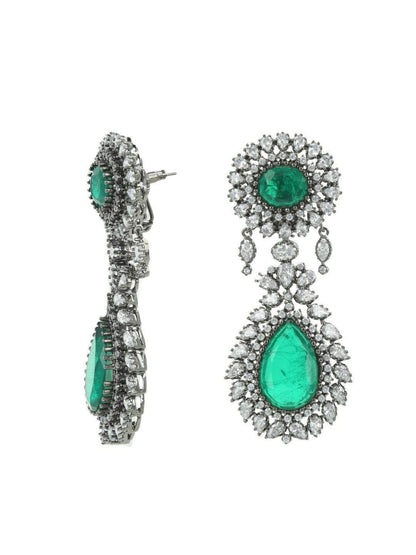 Ishhaara Emerald Statement Earring Green