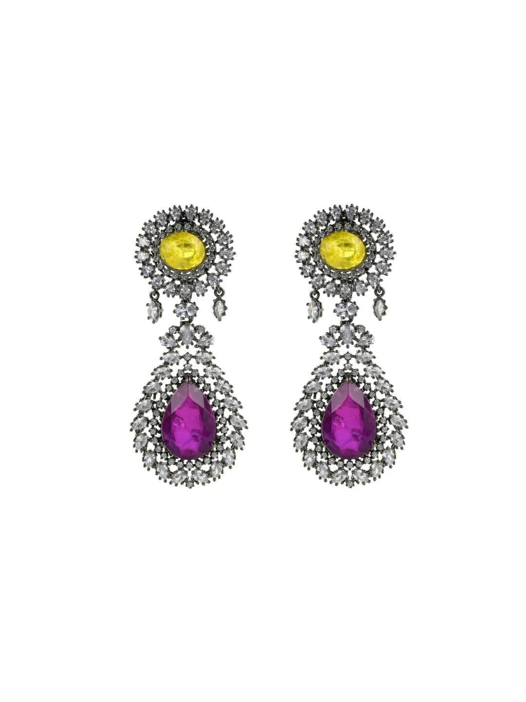 Ishhaara Emerald Statement Earring Green