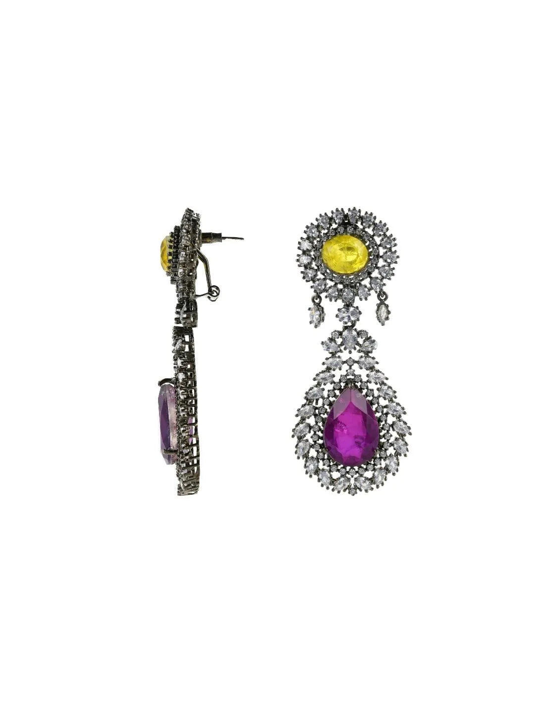 Ishhaara Emerald Statement Earring Green