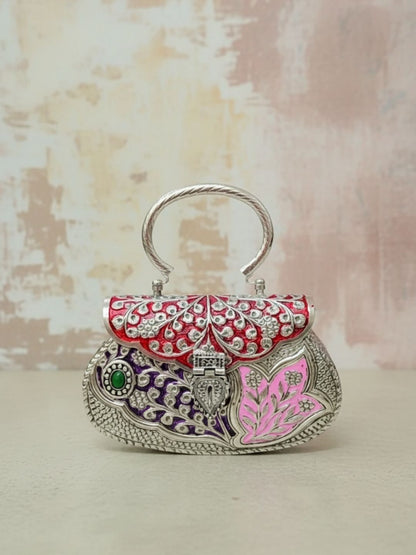 Ishhaara Exclusive Meenakari Clutch With Handle