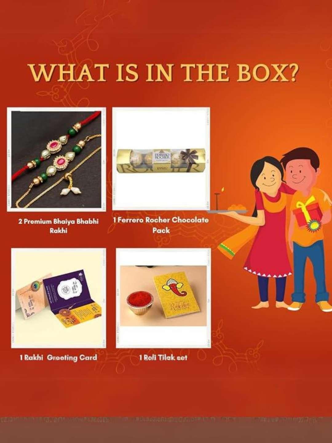 Ishhaara Ferrero Rakhi Chocolate Gift Pack For Brother And Bhabhi
