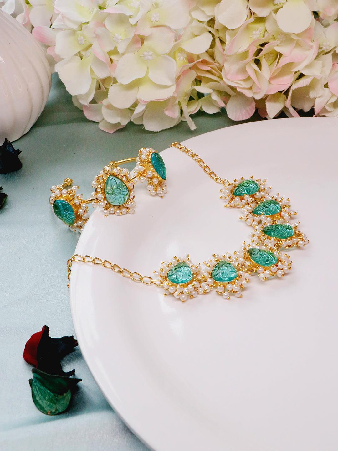 Ishhaara Firoza Choker And Handcuff Set