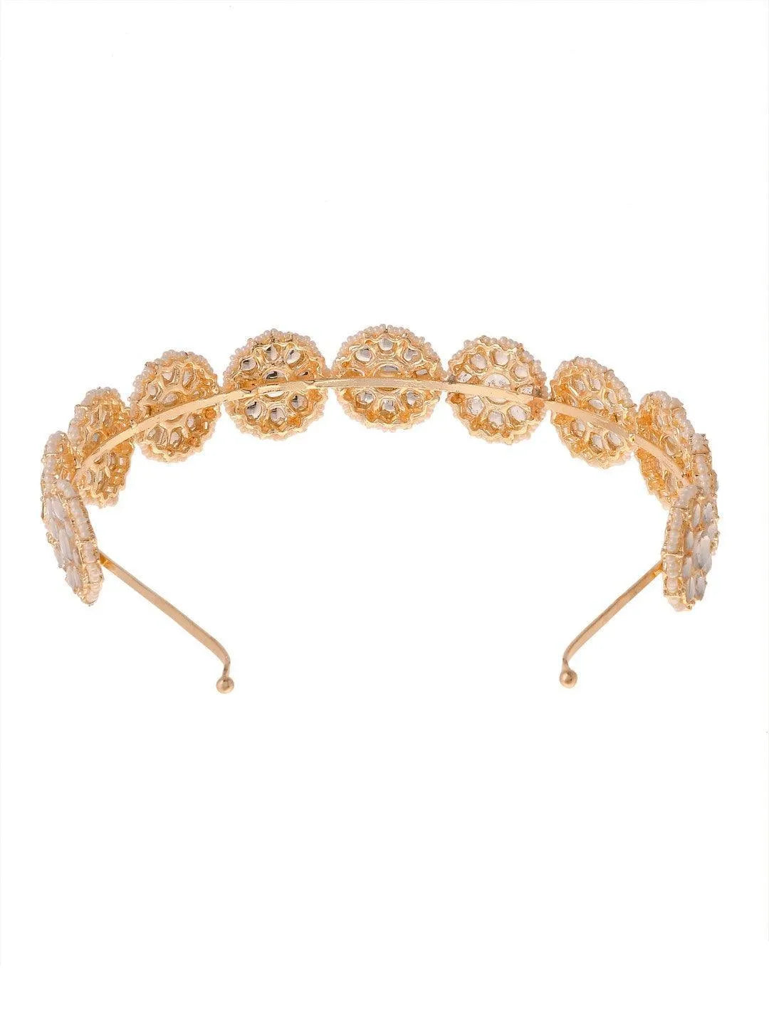 Ishhaara Floral Shape Kundan Studded Hair Band